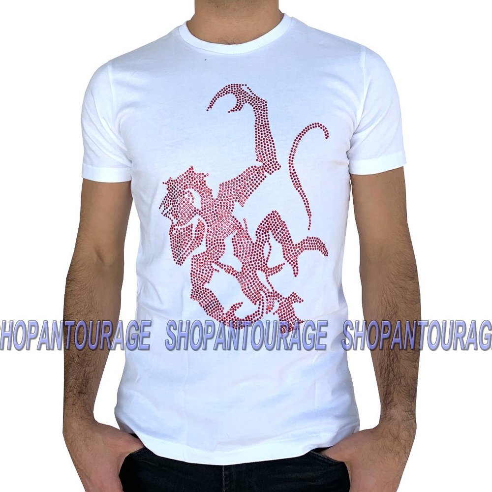 Red Monkey Crystal Monkey White RMT-04 T-shirt